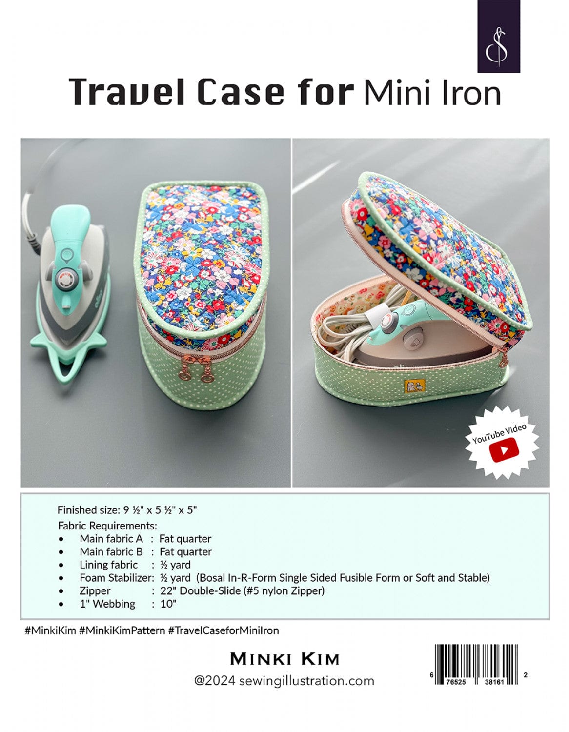 Sewing Illustration - Travel Case for Mini Iron Pattern - SI-CP3