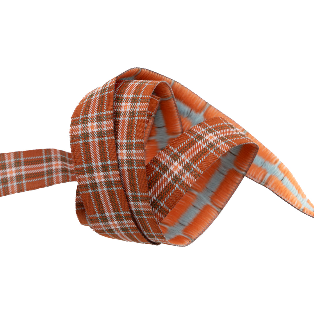 PREORDER - Renaissance Ribbons - Plaid Perfection in Rust - 7/8" Width - The Great Outdoors by Stacy Iest Hsu - One Yard