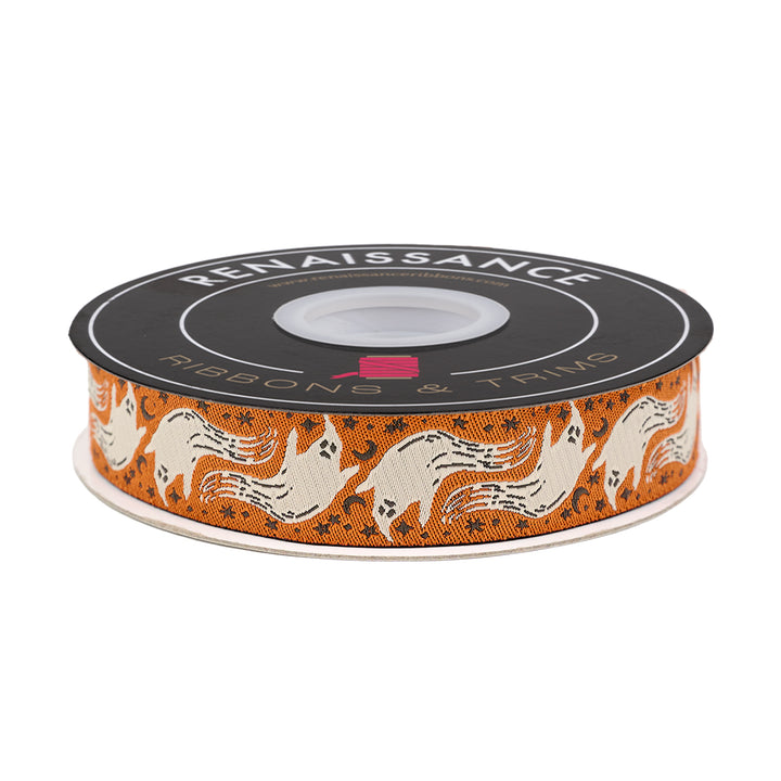 Home Sweet Haunt - Boo in Pumpkin - 7/8" width - by Stacy Iest Hsu - One Yard