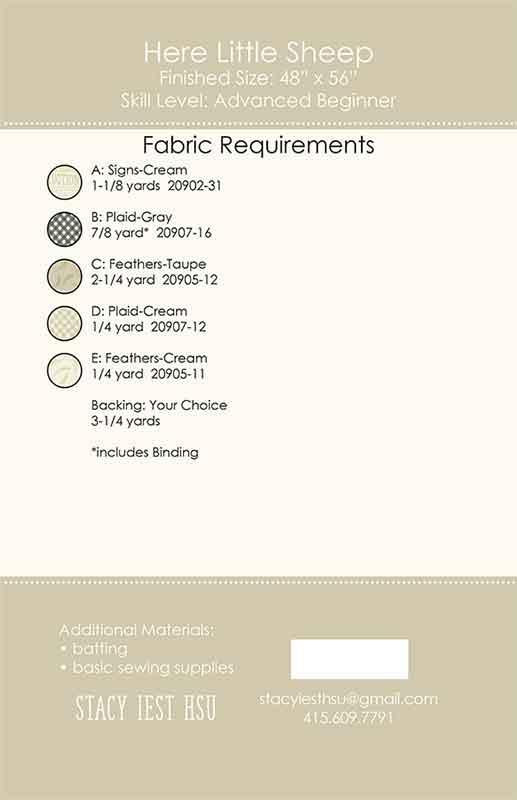 Here Little Sheep - Quilt Pattern - Stacy Iest Hsu Designs - SIH 100 - Paper Pattern