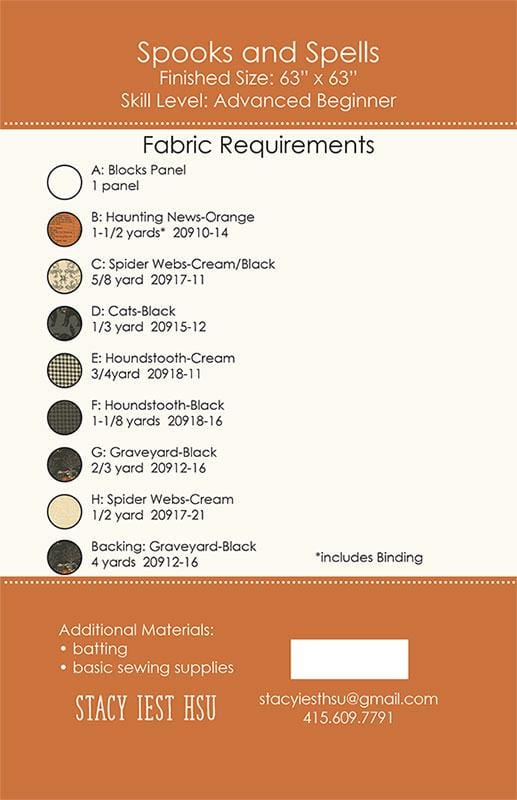 Spooks and Spells - Quilt Pattern - Stacy Iest Hsu - SIH 107 - Paper Pattern