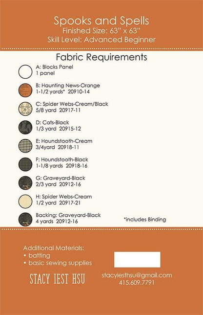 Spooks and Spells - Quilt Pattern - Stacy Iest Hsu - SIH 107 - Paper Pattern