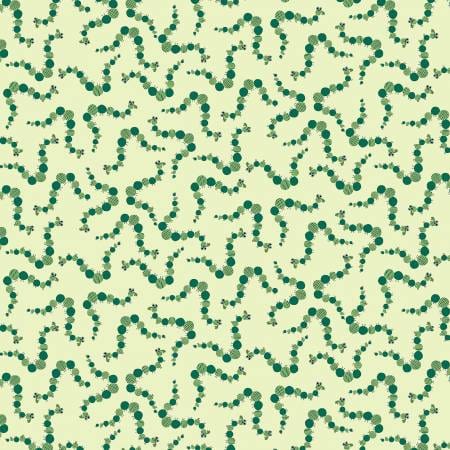 Cotton quilting fabric pattern called 'Lettuce Caterpillars'. Part of the 'Alphabet Soup' fabric collection. Designed by Dear Stella Collection for fabric company Dear Stella. SKU: ST-D2888LETTUCE. 44-45 inch width.