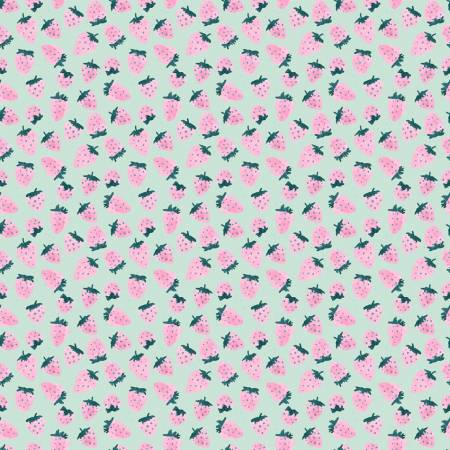 Cotton quilting fabric pattern called 'Snack Attack in Ice'. Part of the 'Lazy Sunday' fabric collection. Designed by Pammie Jane Collection for fabric company Dear Stella. SKU: ST-DPJ2895ICE. 44-45 inch width.