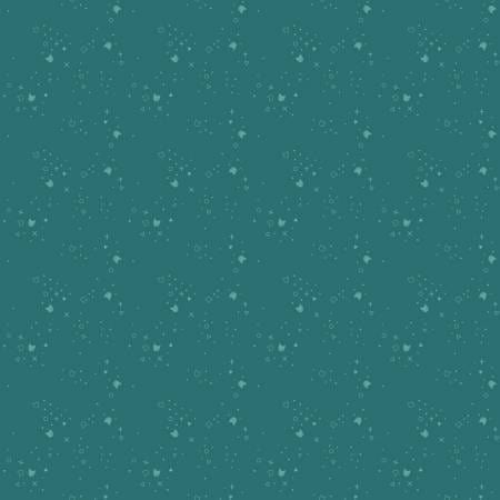Cotton quilting fabric pattern called 'Kitty Litter Blender in Teal'. Part of the 'Lazy Sunday' fabric collection. Designed by Pammie Jane Collection for fabric company Dear Stella. SKU: ST-DPJ3000TEAL. 44-45 inch width.