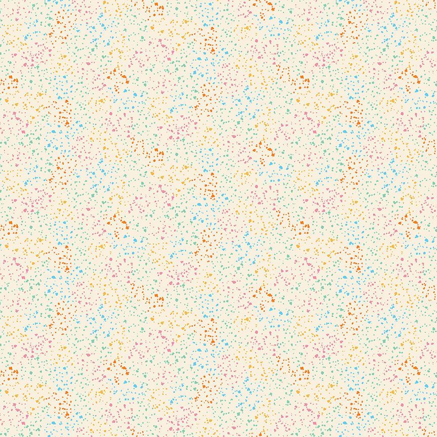 Cotton quilting fabric pattern called 'Stardust in Rainbow'. Part of the 'Terrain of Thought' fabric collection. Designed by Dear Stella for fabric company Dear Stella. SKU: ST D2857RAINBOW. 44-45 inch width.