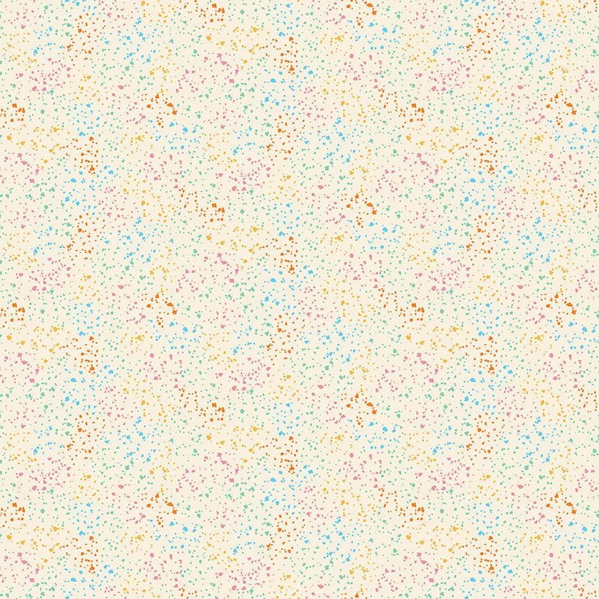 Cotton quilting fabric pattern called 'Stardust in Rainbow'. Part of the 'Terrain of Thought' fabric collection. Designed by Dear Stella for fabric company Dear Stella. SKU: ST D2857RAINBOW. 44-45 inch width.