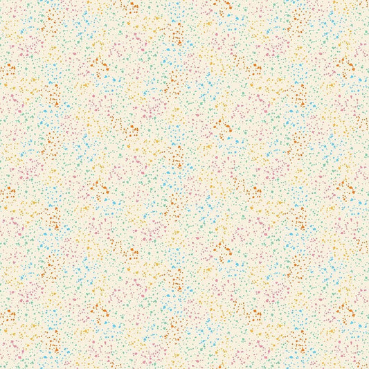 Cotton quilting fabric pattern called 'Stardust in Rainbow'. Part of the 'Terrain of Thought' fabric collection. Designed by Dear Stella for fabric company Dear Stella. SKU: ST D2857RAINBOW. 44-45 inch width.