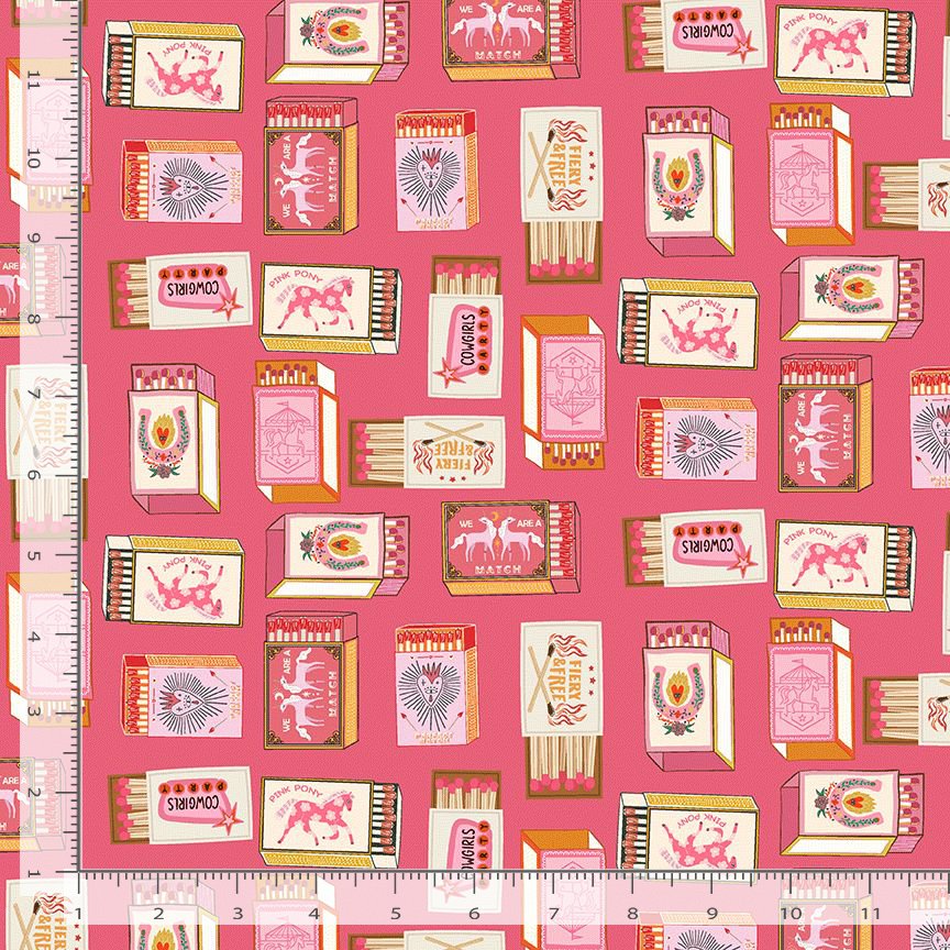 A Perfect Match in Rose quilting fabric, part of the Pink Pony Club fabric collection by Dear Stella (SKU: STELLA-D3690 ROSE)