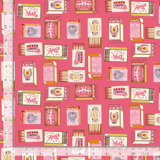 A Perfect Match in Rose quilting fabric, part of the Pink Pony Club fabric collection by Dear Stella (SKU: STELLA-D3690 ROSE)