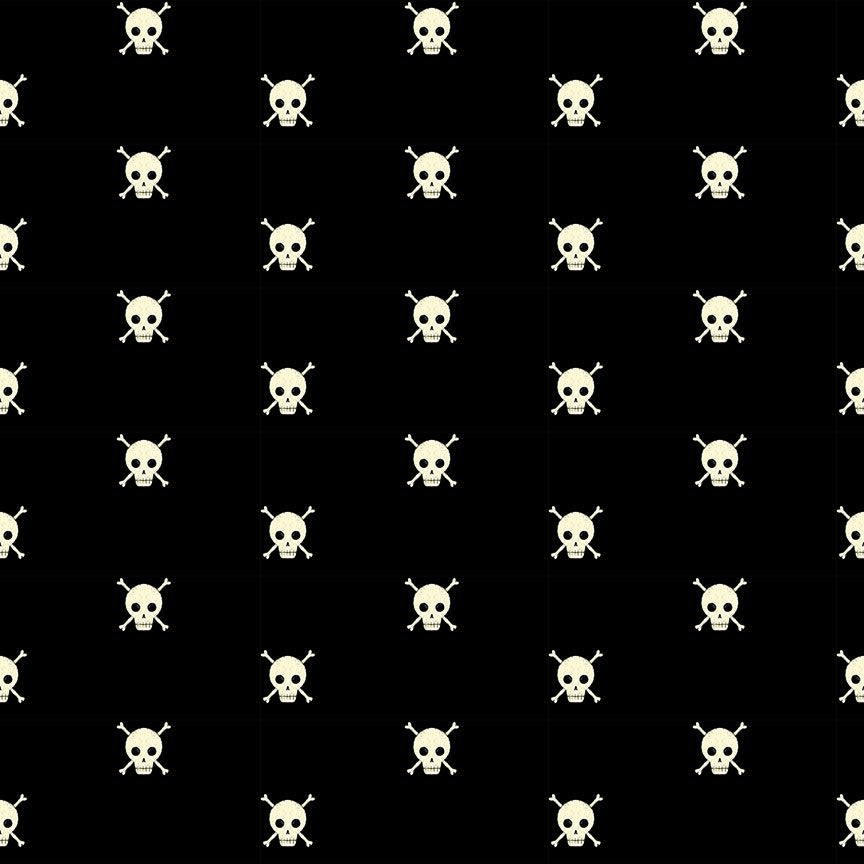 Boo! - Skull and Bones in Black - ST-DFG2458BLACK - Half Yard