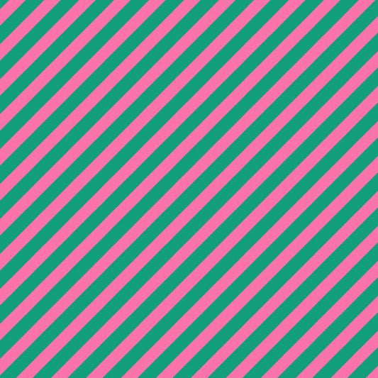 A closeup shot of the quilting fabric pattern called Vintage Stripe, designed by Faye Guanipa for Dear Stella, in the fandango colorway. The SKU is STELLA-DFG3184 FANDANGO.