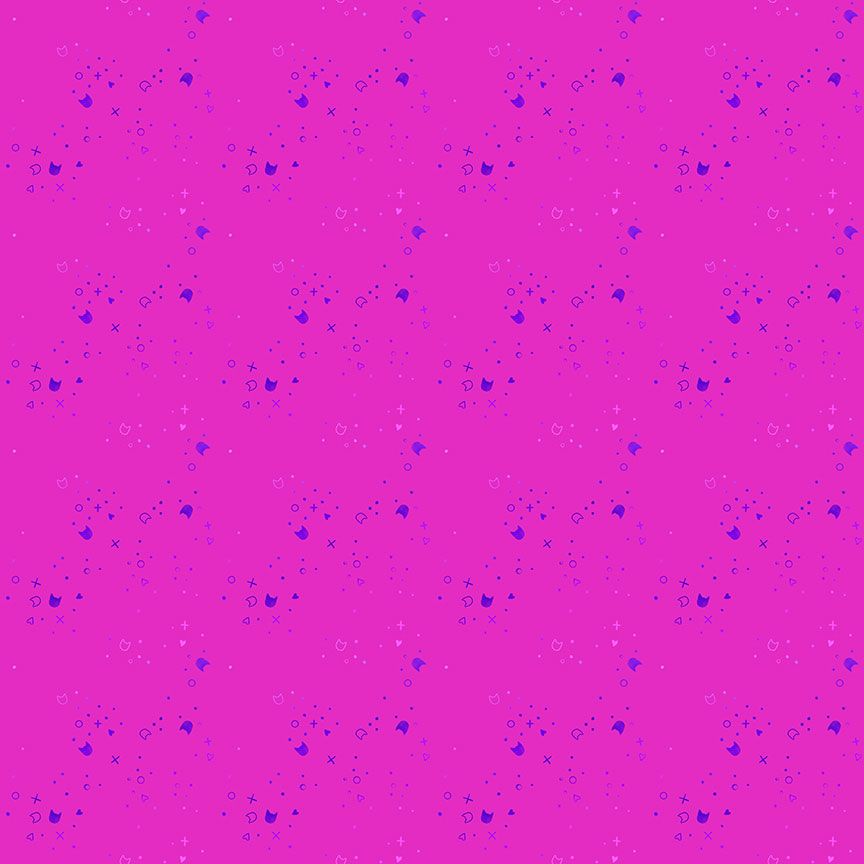 Cotton quilting fabric pattern called 'Blender in Pinkie Pie'. Part of the 'Kitty Litter' fabric collection. Designed by Dear Stella for fabric company Dear Stella. SKU: STELLA-DPJ3000 PINKIE PIE. 44-45 inch width.