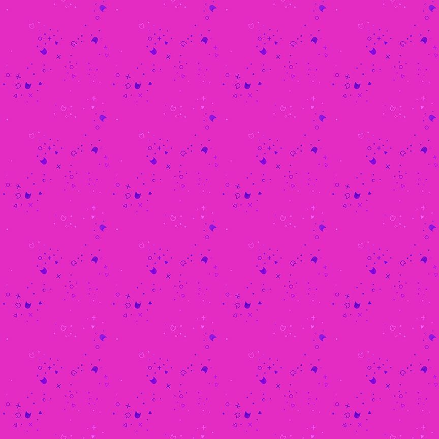 Cotton quilting fabric pattern called 'Blender in Pinkie Pie'. Part of the 'Kitty Litter' fabric collection. Designed by Dear Stella for fabric company Dear Stella. SKU: STELLA-DPJ3000 PINKIE PIE. 44-45 inch width.