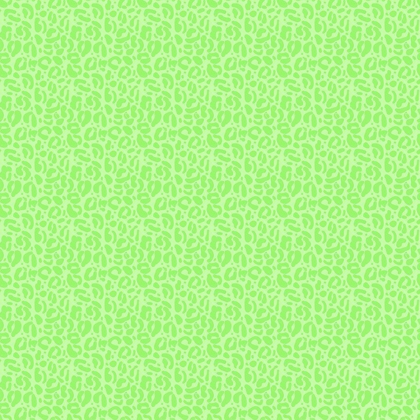 A closeup shot of the quilting fabric pattern called Wild, designed by Pammie Jane for Dear Stella, in the kiwi colorway. The SKU is STELLA-DPJ3031 KIWI.