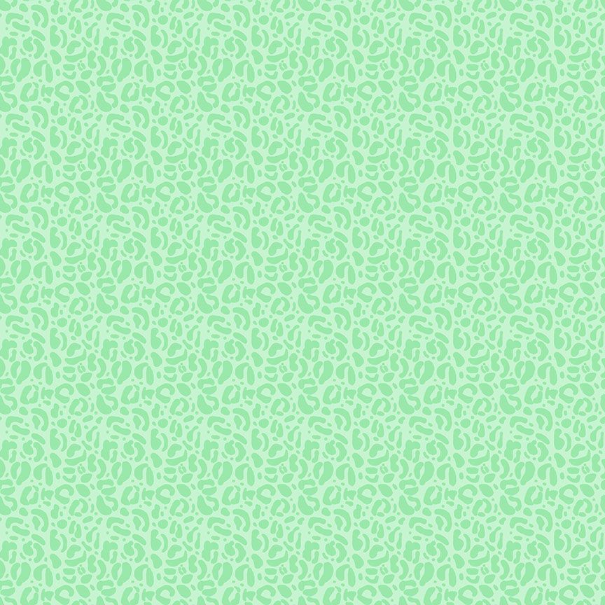 A closeup shot of the quilting fabric pattern called Wild, designed by Pammie Jane for Dear Stella, in the minty colorway. The SKU is STELLA-DPJ3031 MINTY.