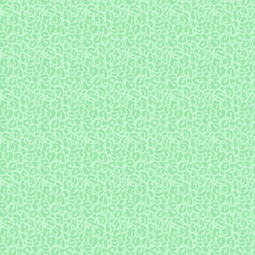 A closeup shot of the quilting fabric pattern called Wild, designed by Pammie Jane for Dear Stella, in the minty colorway. The SKU is STELLA-DPJ3031 MINTY.