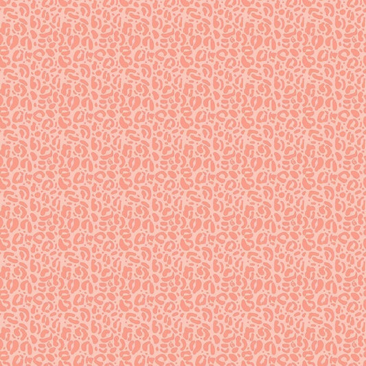 A closeup shot of the quilting fabric pattern called Wild, designed by Pammie Jane for Dear Stella, in the peachfuzz colorway. The SKU is STELLA-DPJ3031 PEACHFUZZ.
