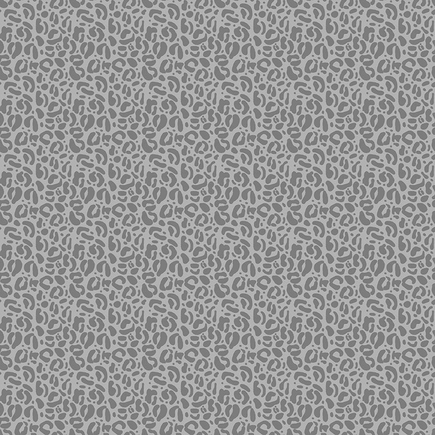 A closeup shot of the quilting fabric pattern called Wild, designed by Pammie Jane for Dear Stella, in the pewter colorway. The SKU is STELLA-DPJ3031 PEWTER.