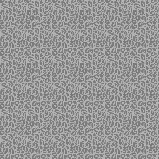 A closeup shot of the quilting fabric pattern called Wild, designed by Pammie Jane for Dear Stella, in the pewter colorway. The SKU is STELLA-DPJ3031 PEWTER.