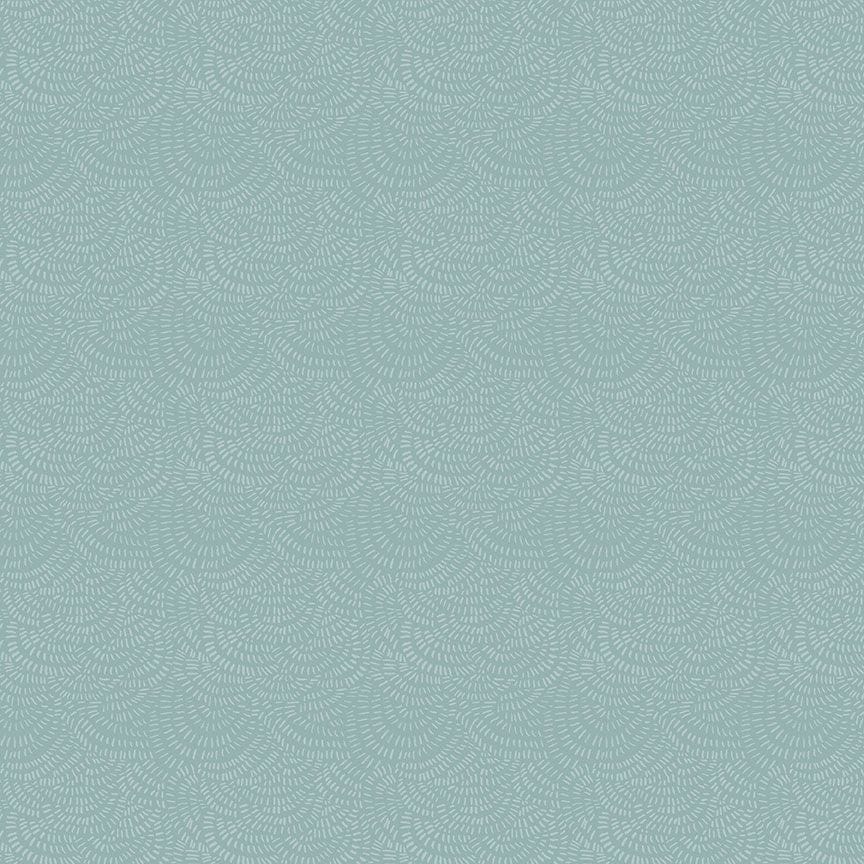 Cotton quilting fabric pattern called 'Crimp in Peacock'. Part of the 'Shine On' fabric collection. Designed by Rae Ritchie for fabric company Dear Stella. SKU: ST-DRR2293PEACOCK. 44-45 inch width.