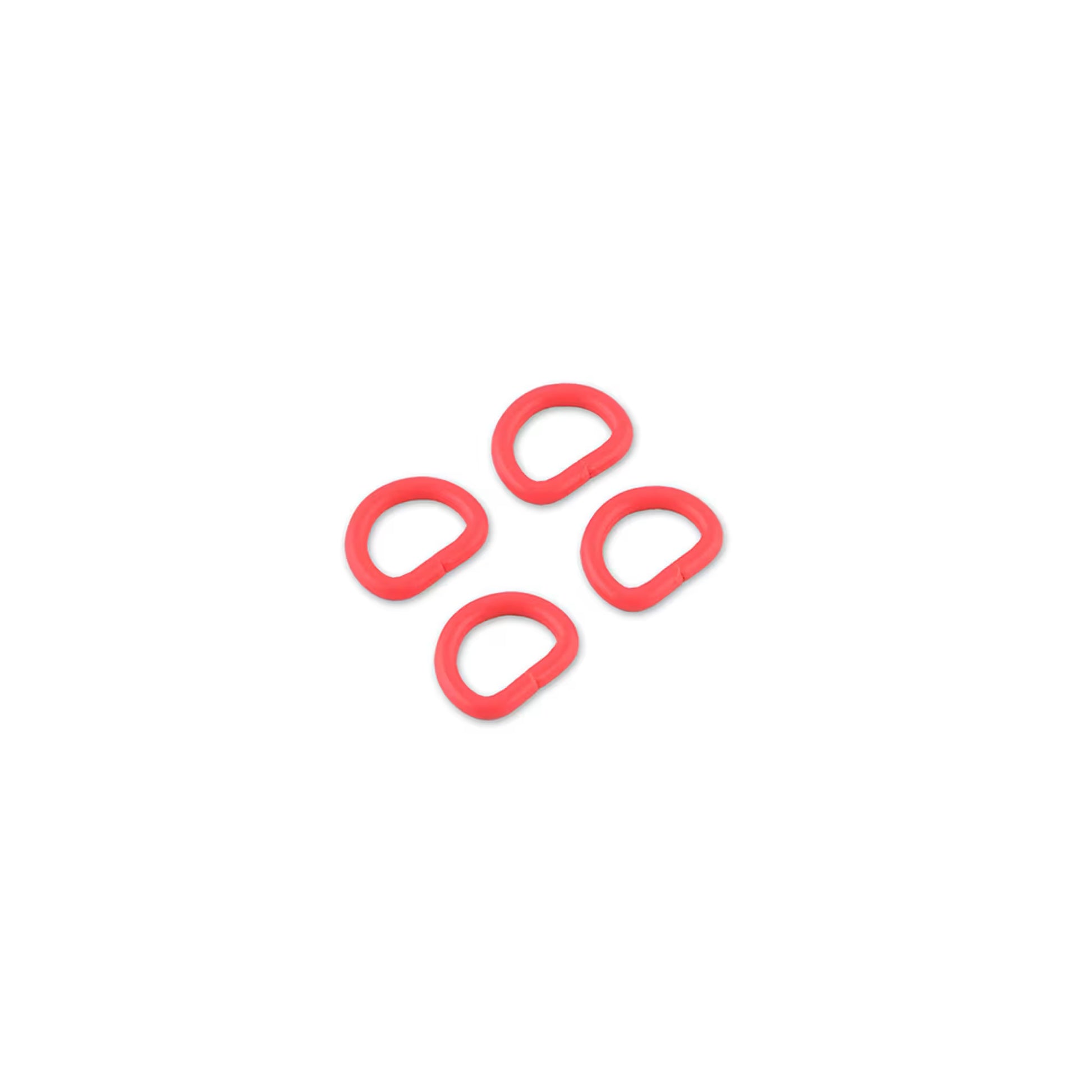 Tula Pink Neon Coral ½" D-Rings x 4 by Sallie Tomato notions product photo SKU STS104NC