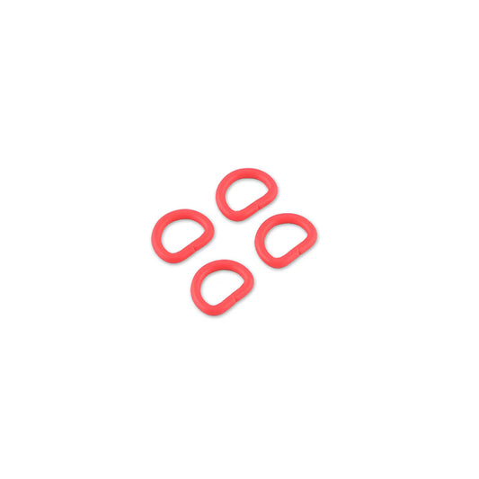 Tula Pink Neon Coral ½" D-Rings x 4 by Sallie Tomato notions product photo SKU STS104NC
