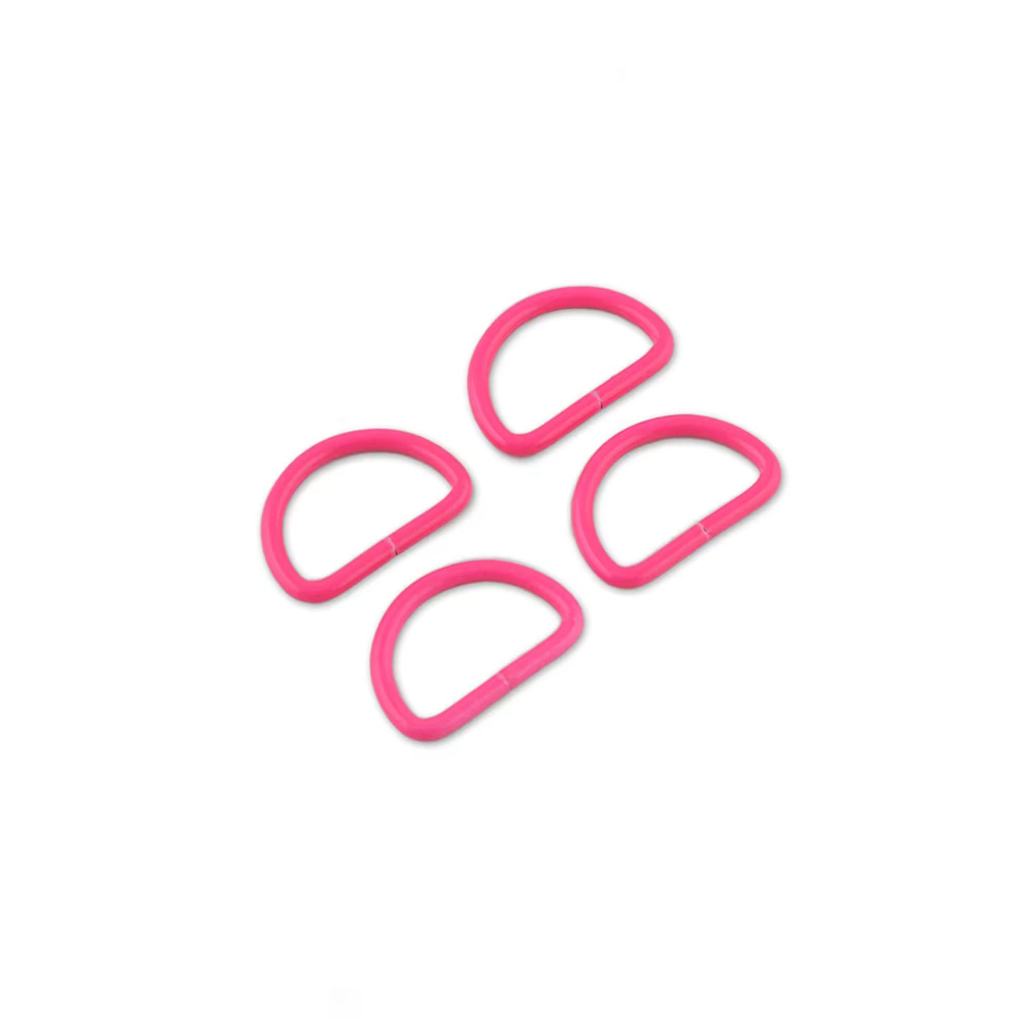 Tula Pink Neon Pink 1" D-Rings x 4 by Sallie Tomato notions product photo SKU STS107NP