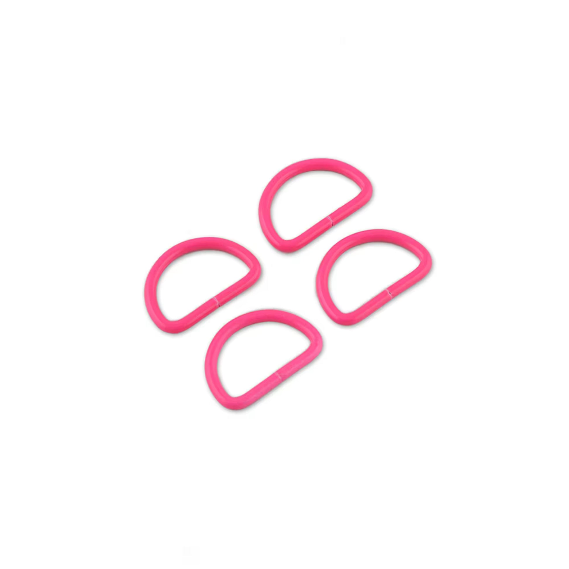 Tula Pink Neon Pink 1" D-Rings x 4 by Sallie Tomato notions product photo SKU STS107NP