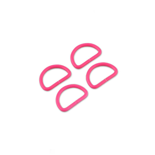 Tula Pink Neon Pink 1" D-Rings x 4 by Sallie Tomato notions product photo SKU STS107NP