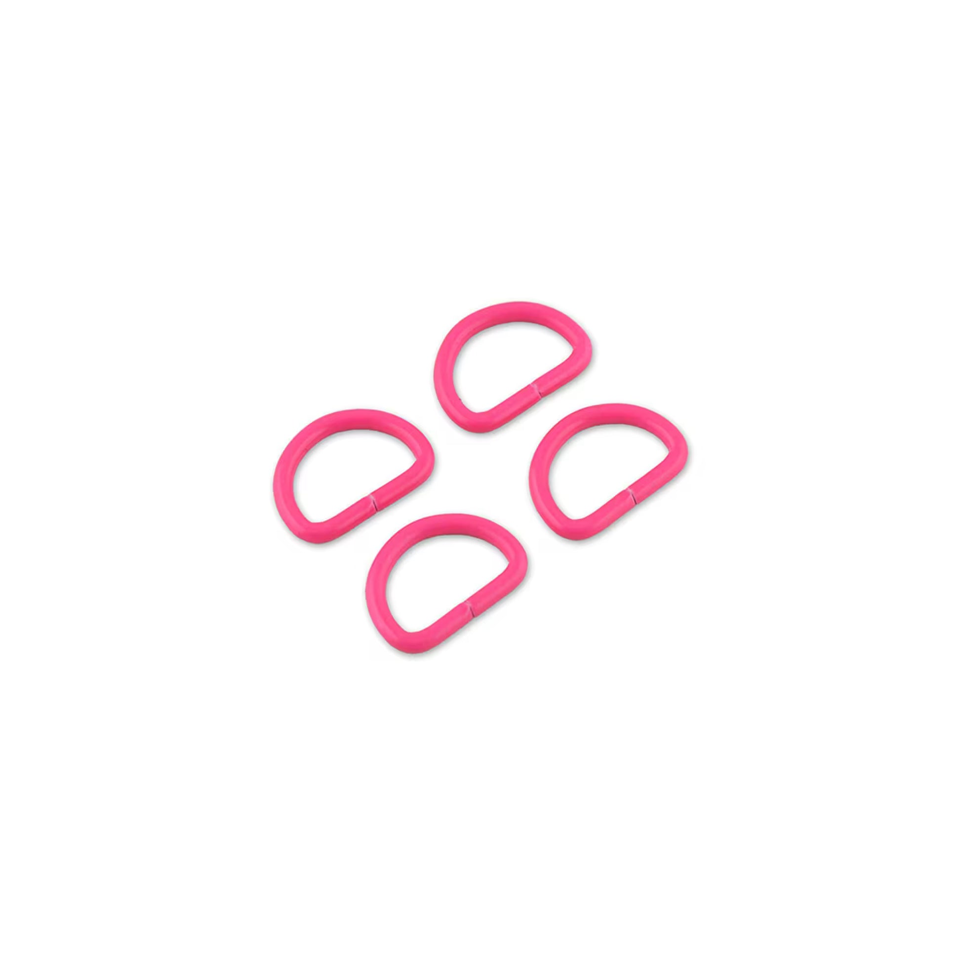 Tula Pink Neon Pink ¾" D-Rings x 4 by Sallie Tomato notions product photo SKU STS114NP