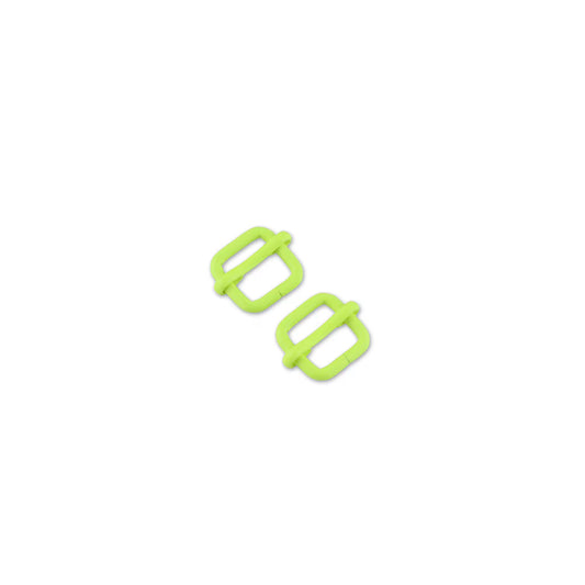 Tula Pink Neon Yellow ½" Slider Buckles x 2 by Sallie Tomato notions product photo SKU STS123NY
