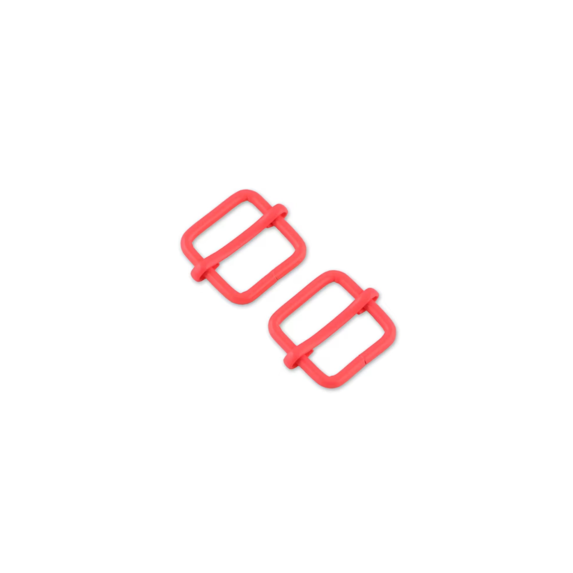 Tula Pink Neon Coral ¾" Slider Buckles x 2 by Sallie Tomato notions product photo SKU STS124NC