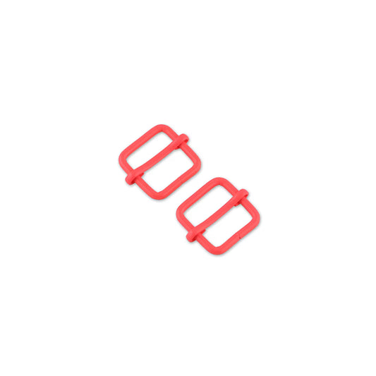 Tula Pink Neon Coral ¾" Slider Buckles x 2 by Sallie Tomato notions product photo SKU STS124NC
