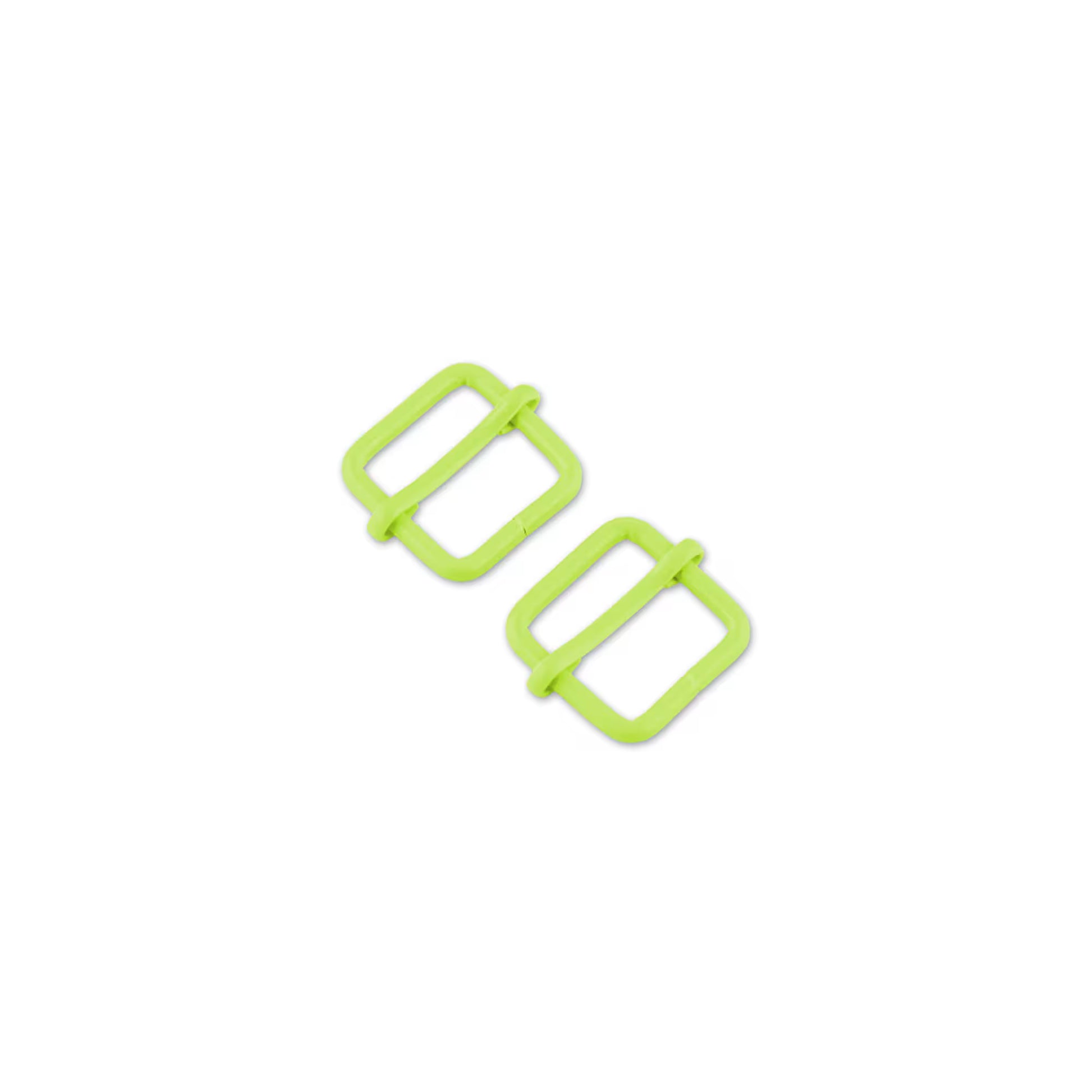 Tula Pink Neon Yellow ¾" Slider Buckles x 2 by Sallie Tomato notions product photo SKU STS124NY