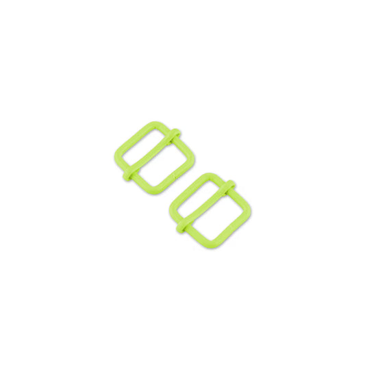 Tula Pink Neon Yellow ¾" Slider Buckles x 2 by Sallie Tomato notions product photo SKU STS124NY