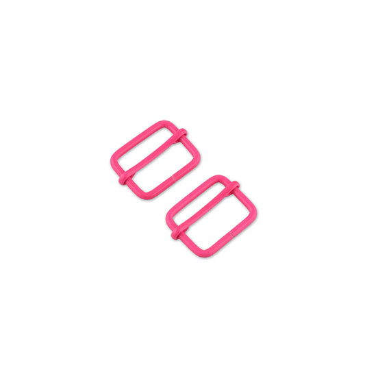 Tula Pink Neon Pink 1" Slider Buckles x 2 by Sallie Tomato notions product photo SKU STS125NPT