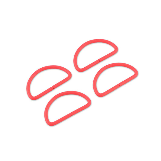 Tula Pink Neon Coral 1½" D-Rings x 4 by Sallie Tomato notions product photo SKU STS182NC