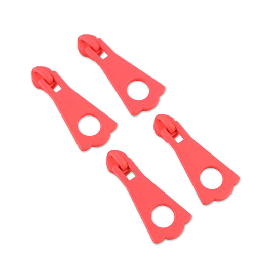 Tula Pink Neon Coral #5 XL Zipper Pulls x 4 by Sallie Tomato notions product photo SKU STS331NC