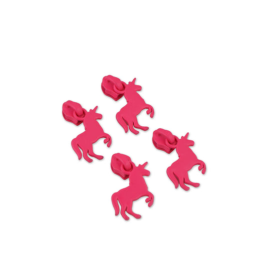 Sallie Tomato - Four Tula Pink Neon Pink #5 Unicorn Zipper Pulls - STS357NP (Preorder)
