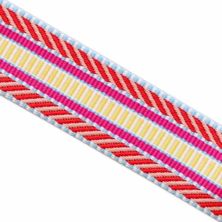 Sallie Tomato - Railroad Track Neon Webbing - 1-1/2" - STWMD-RRNE - One Yard