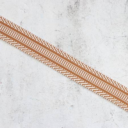 Sallie Tomato - Railroad Track Tan/White Webbing - 1-1/2" - STWMD-RRTW - One Yard