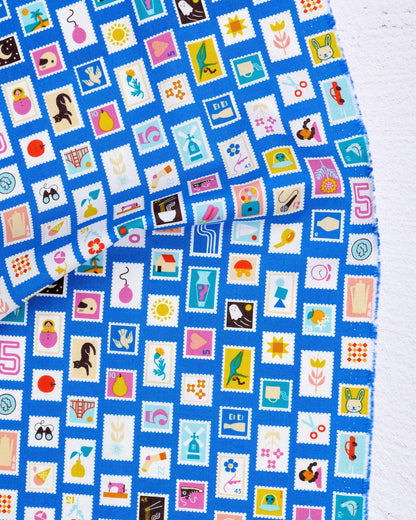 Salutations - Stampy in Lapis - Rashida Coleman Hale - RS1089 14 - Half Yard