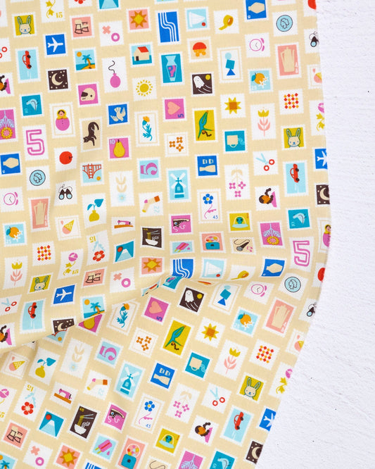 Salutations - Stampy in Parchment - Rashida Coleman Hale - RS1089 11 - Half Yard