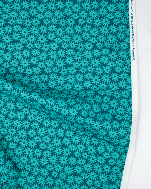 Dark Teal - Scenery by Elizabeth Hartman - Half Yard (Preorder)