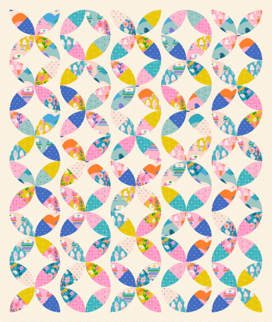 Tangerine Quilt Kit featuring Best Day Ever Fabrics (Ruby Star Society). Pattern by Crinkly Quilts - Fabric Only