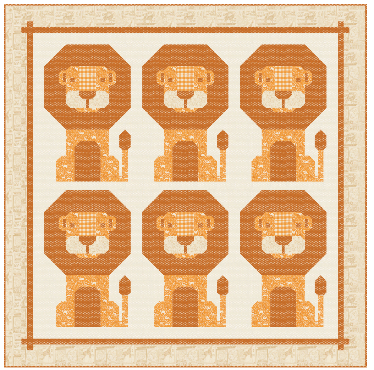 Mighty Lion Quilt Pattern - Stacy Iest Hsu Designs - SIH 115 - Printed Pattern (Preorder)