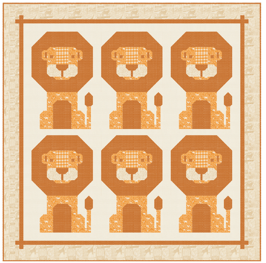 Mighty Lion Quilt Kit -  APFKIT - Quilt Kit Fabric Only (Preorder)
