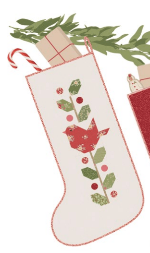 Winter Birds Stocking Kit - Tilda's Merry Little Christmas - Fabric Only (Preorder)