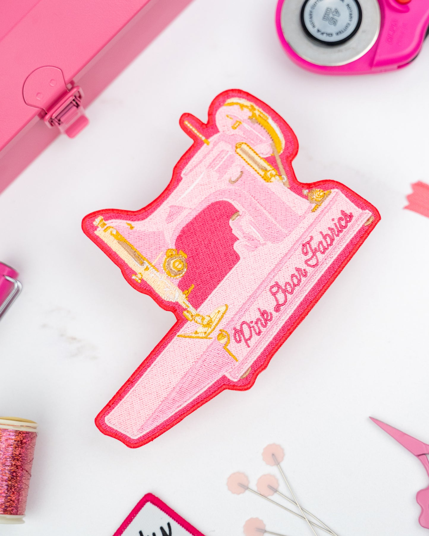 Pink Door Fabrics - Featherweight - Iron-On Woven Patch